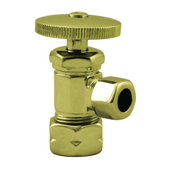 Westbrass Round Handle Angle Stop Shut Off Valve 1/2-Inch Copper Pipe Inlet W/ 3/8-Inch Compression Outlet in D105-03
